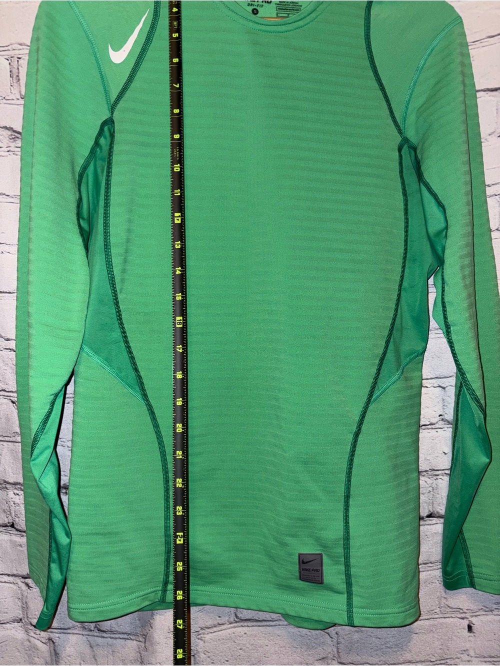 Nike Pro Comat Shirt Men’s Small Green Fitted Compression Logo Sports Active - Picture 11 of 13